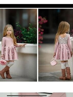 Dollcake Pink Lace-Back Ruffle Dress